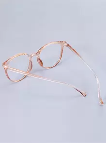 1pc Women's Round Pc Decorative Fashion Glasses For Office, Studying Clear Glasses Accessories - Clear - View 4