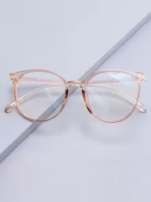 1pc Women's Round Pc Decorative Fashion Glasses For Office, Studying Clear Glasses Accessories - Clear - View 5