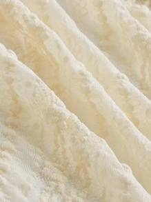 SHEIN MOD Áo nữ Xù Thắt nơ trước màu trơn Thanh lịch - Màu be - Xem 7