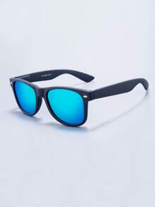 1pc Unisex Square Shaped Decoration Polarized Sunglasses Fashionable Eyewear Street Beach Accessories Sun Glasses Sunglasses Shades For Summer Beach Vacation,Outdoor,Travel - Blue - View 1