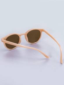 Brown Round Frame Ultralight Fashion Glasses - Coffee Brown - View 4