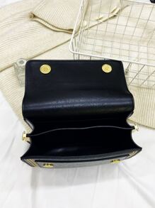 Nhẹ, dành cho doanh nhân Mini thêu chi tiết chuỗi trang trí Túi vuông có nắp dành cho nữ tuổi teen Sinh viên đại học, tân binh và nhân viên cổ trắng Hoàn hảo cho văn phòng, đại học, công việc, kinh doanh, đi làm, ngoài trời, du lịch, đi chơi - màu đen - Xem 7