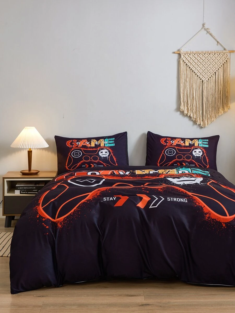 遊戲手柄圖案被套套裝不附帶內芯 - 彩色 - 查看 1