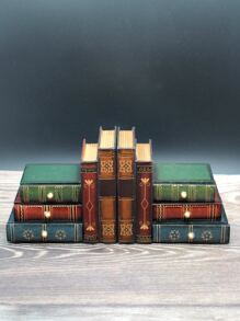 1 pieza Caja de almacenamiento con diseño de libro escritorio - Multicolor - Ver 2