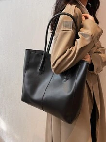 Túi Tote Đeo Vai Có Túi Bên Trong Cho Nữ Tuổi Teen, Sinh Viên Đại Học, Tân Binh & Nhân Viên Văn Phòng Hoàn Hảo Cho Văn Phòng, Công Việc, Kinh Doanh, Đi Làm Túi Làm Việc Tốt Nhất Cho Phụ Nữ, Túi Nữ Phong Cách Tối Giản, Sức Chứa Lớn, Nhẹ, Di Động, Thường Ngày Trong Công Sở, Thích Hợp Cho Nữ Tuổi Teen, Sinh Viên Đại Học, Tân Binh & Nhân Viên Văn Phòng, Hoàn Hảo Cho Trở Lại Trường Học, Cao Đẳng, Trung Học Cơ Sở, Trung Học Phổ Thông, Công Việc, Kinh Doanh, Đi Làm, Túi Làm Việc Hợp Thời Trang Cho Phụ Nữ, Lý Tưởng Cho Sự Thanh Lịch Hàng Ngày & Những Dịp Đặc Biệt - màu đen - Xem 6