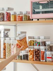 1pc Clear Food Storage Box, Transparent Food Container For Kitchen - Clear - View 2