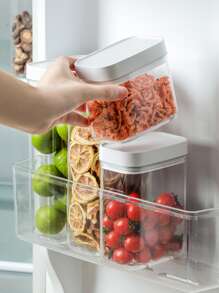 1pc Clear Food Storage Box, Transparent Food Container For Kitchen - Clear - View 4