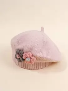 小女童花朵裝飾貝雷帽
