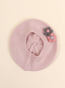 小女童花朵裝飾貝雷帽