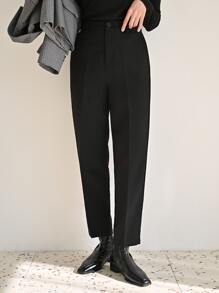 DAZY Solid Slant Pocket Suit Trousers - Black - View 4