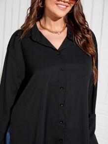 Celure Camisa unicolor bajo asimétrico - Negro - Ver 6