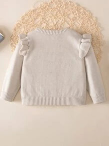 SHEIN 秋冬季新款针织开衫毛衣，专为女童打造。独特的波浪蕾丝装饰设计，尽显女孩们独特的时尚品味。灰色调清新自然，可与T恤、背心、吊带裙、A字裙、连衣裙等多种服饰轻松搭配。羊毛面料温暖舒适。开襟设计方便穿脱，兼具实用性和时尚感。这款别致的开衫毛衣将为小女孩们的日常穿搭增添亮点，展现她们独特的个性魅力。无论是家庭聚会、派对、户外活动，还是万圣节、圣诞节等节日庆典，它都是理想之选。同时，它也适合的时尚穿搭。是时尚女孩的必备单品。 - 杏色 - 查看 2