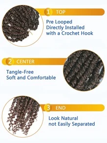 中等合成髮辮 - 棕色 - 查看 3