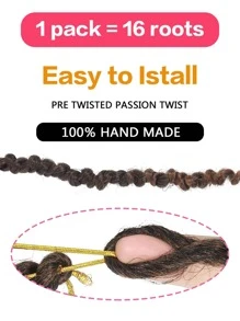 中等合成髮辮 - 棕色 - 查看 4