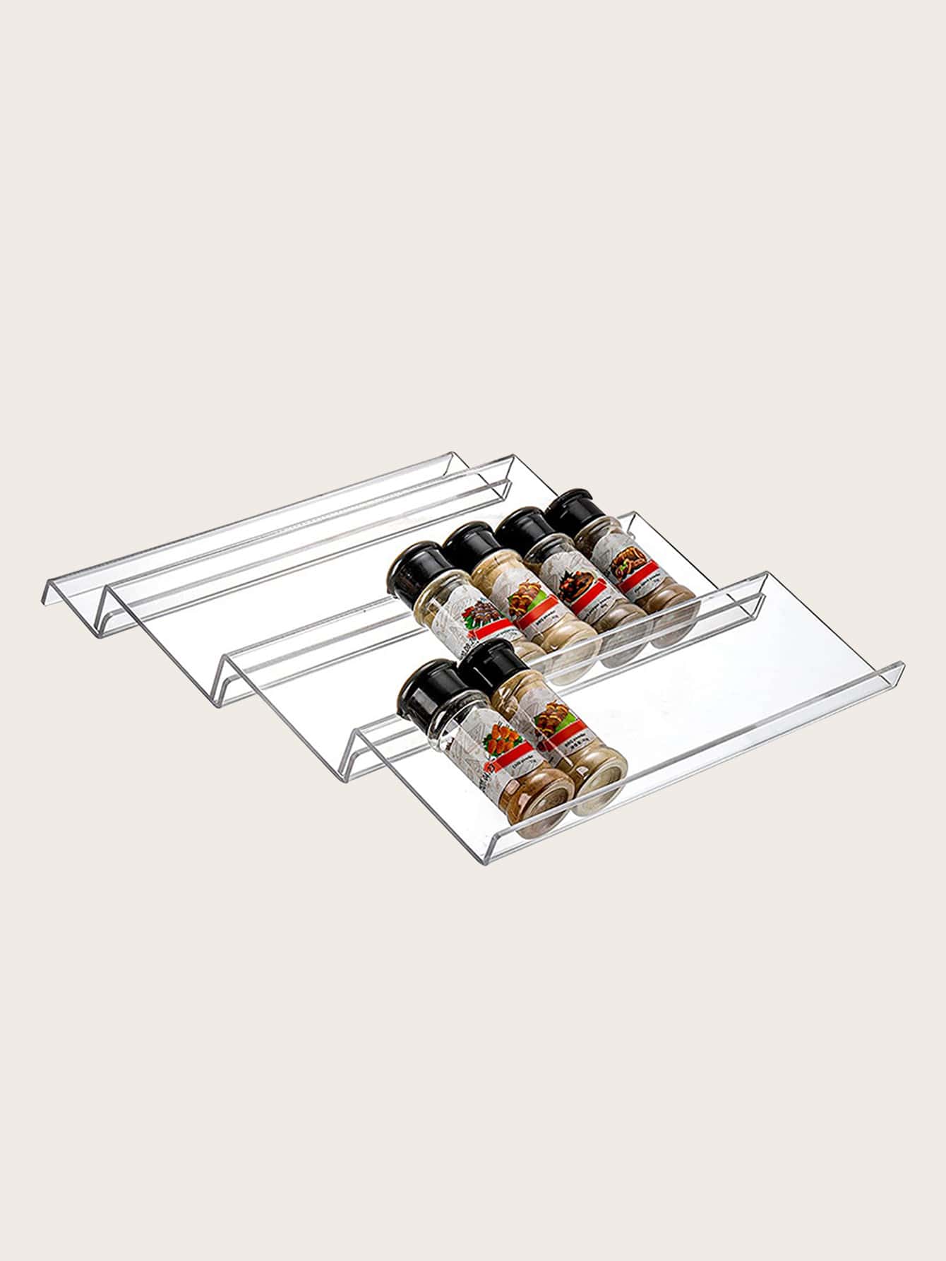 4 Layer Spice Drawer Organizer Adjustable Acrylic Spice Jars Rack Tray Expandable Seasoning Organizer Cabinet Kitchen Shelves,Kitchen,Christmas Gift,School Supplies