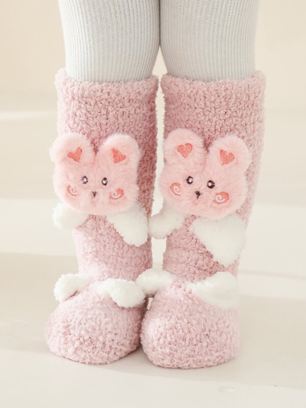 جوارب قطيفي مزخرف بأرنب زوج واحد للاطفال