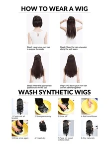 Short Straight Synthetic Hair Extension - Black - View 4