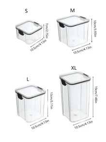 1 pieza Caja de almacenamiento de alimentos de color aleatorio transparente - transparente - Ver 2