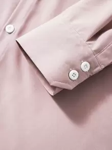 Manfinity Mode Men Button Front Solid Shirt - Dusty Pink - View 4