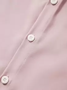 Manfinity Mode Men Button Front Solid Shirt - Dusty Pink - View 5