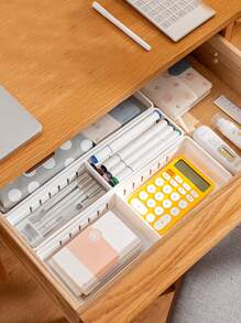 1 pieza Caja de almacenamiento de cajón lisa de plástico