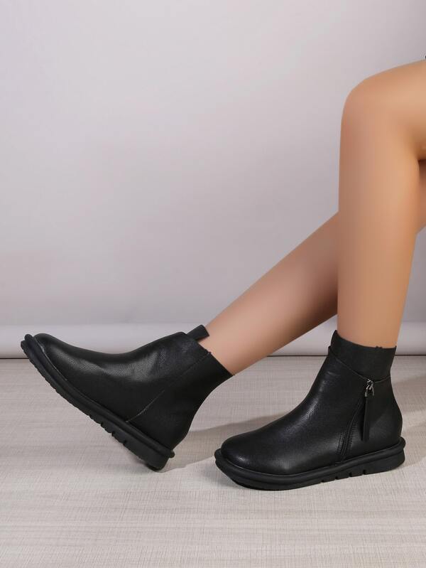 Zipper Side Combat Boots SHEIN USA