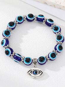 6 piezas Pulsera con cuenta búho & con accesorio de mariposa aojo - Multicolor - Ver 3
