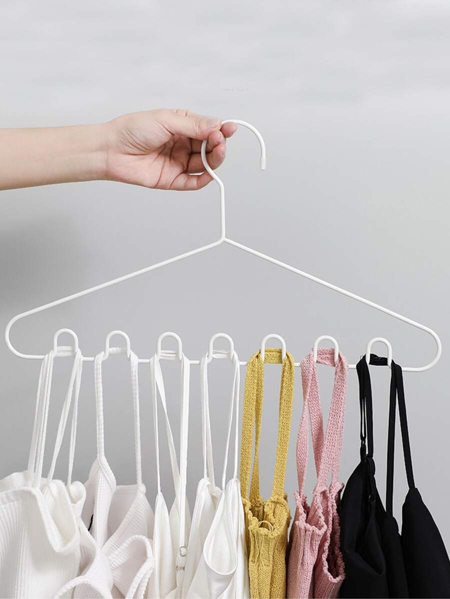1pc Plain Multifunction Clothes Hanger, White Underwear Storage Rack ...