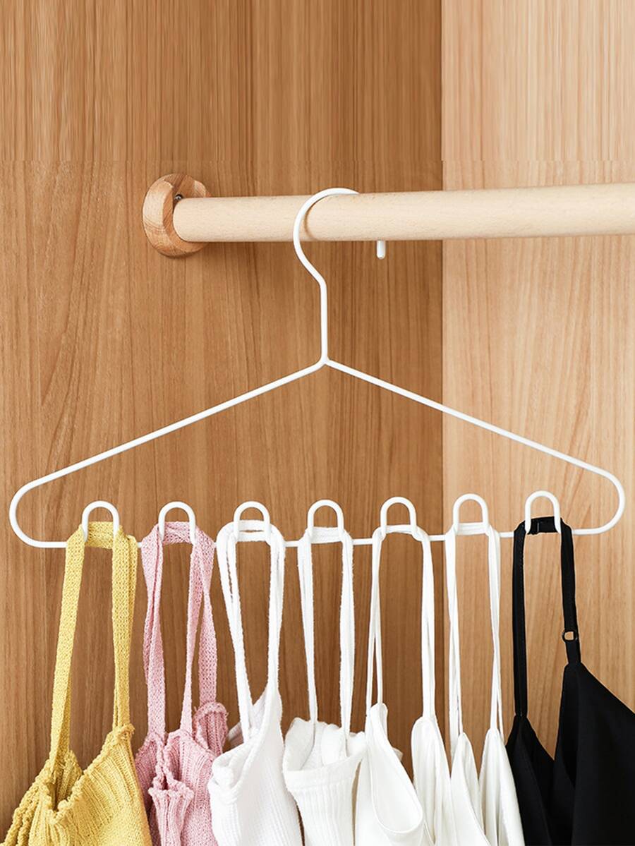 1pc Plain Multifunction Clothes Hanger, White Underwear Storage Rack ...