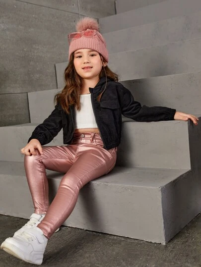 年輕女孩彈性腰牛仔褲