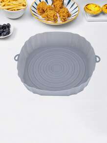 1入組素色空氣炸鍋矽膠鍋 - 灰色 - 查看 2