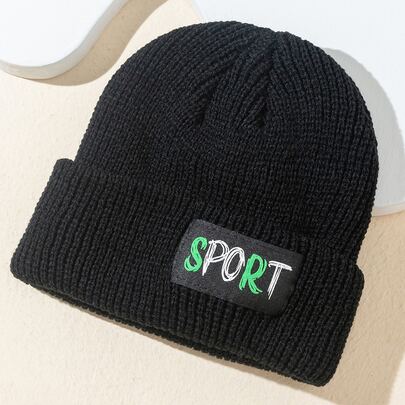 Letter Label Decor Beanie