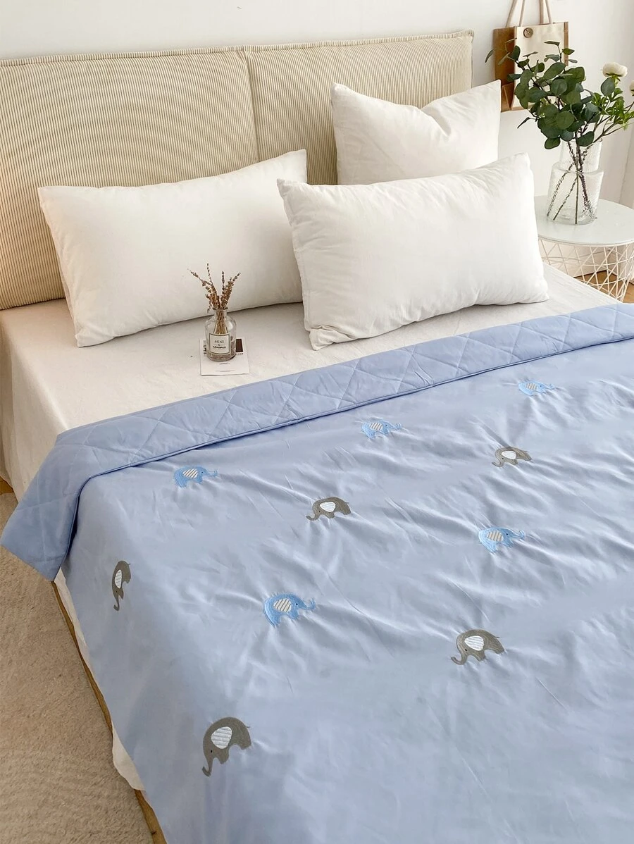 1pc Elephant Embroidery Bedspread