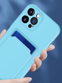 Hadaasi Solid Phone Case With Card Slot Compatible With iPhone15/15Plus/15Pro/15Promax - Baby Blue - View 8