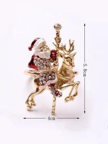 1入組聖誕老人和麋鹿裝飾餐巾環 - 彩色 - 查看 5