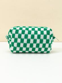 1 Máy Tính Kẻ Sọc Xanh Và Trắng Dệt Kim Mềm Họa Tiết Kẻ Sọc Cổ Điển Không Thấm Nước Dung Tích Lớn Du Lịch Di Động Túi Hình Bát Giác Cổ Điển Túi Trang Điểm Cho Nữ Cô Gái Đựng Đồ Trang Điểm Hộp Đựng Đồ Trang Điểm - Nhiều màu - Xem 4