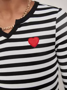 SHEIN Tween Girl Knit Black & White Striped Knitted Bodycon Dress ,Collar,Girls Winter Clothes,Girls Fall Clothes,Girls Kids S,Great For Sport Style ,Great For Casual & Daily Wear & School Daily In Autumn Winter,Autumn And Winter - Black and White - View 5