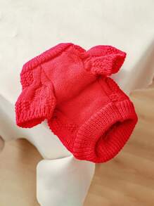 Bow Decor Pet Sweater - Red - View 5