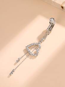 Perfect Piercing Rhinestone Heart Decor Navel Belly Cuff Copper Rainbow Magnetic Septum Piercing Jewelry Valentines,Mom,Mother,Mother's Day,Gift - Silver - View 1