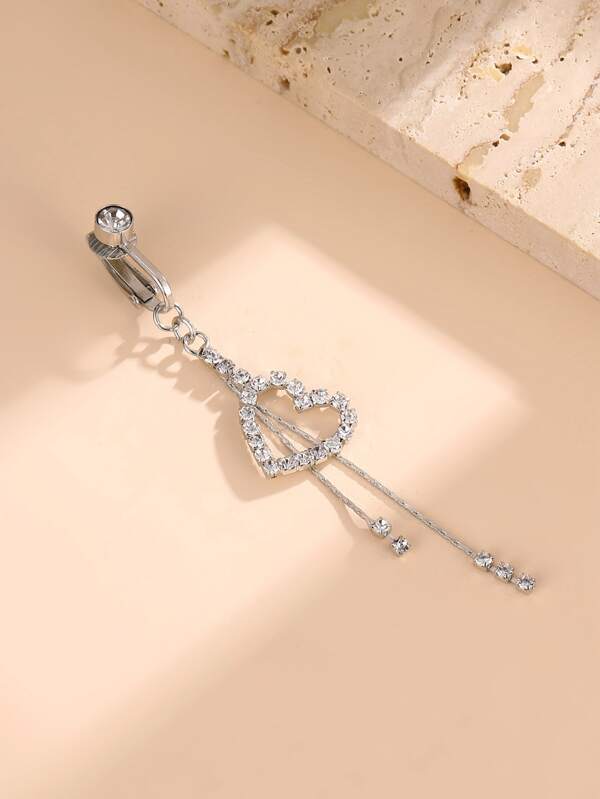 Perfect Piercing Rhinestone Heart Decor Navel Belly Cuff Copper Rainbow