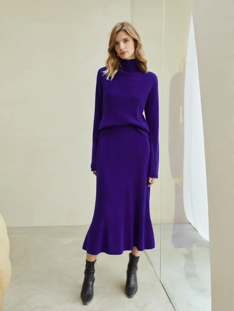 100% WOOL MERMAID KNIT SKIRT