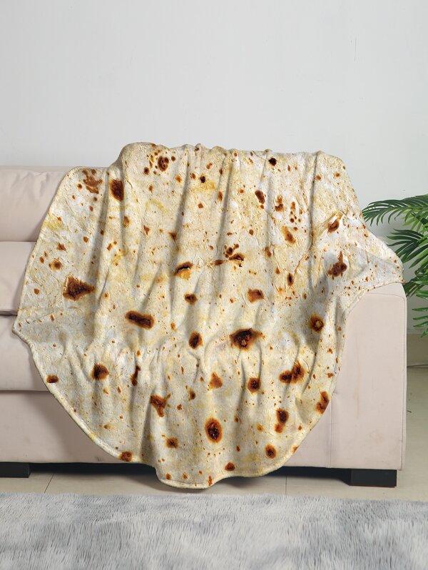 1pc Burritos Blanket, Double Sided Giant Flour Tortilla Throw Blanket