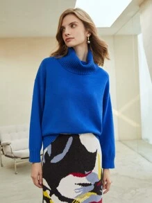 MOTF PREMIUM WOOL-MIX RELAXED FIT JUMPER - Blue - View 3