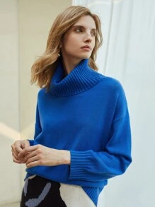 MOTF PREMIUM WOOL-MIX RELAXED FIT JUMPER - Blue - View 7