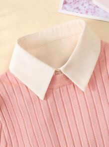 1pc Ladies' Beige Chiffon Faux Collar Half Shirt Style Jumpsuit With Pointed Collar, Suitable For Daily Wear