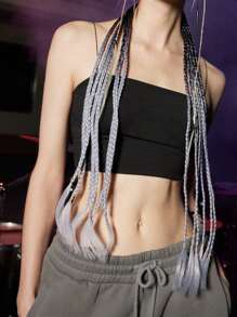 ROMWE Grunge Punk Kpop Gradient Color Braid Decor Hair Tie Street - Multicolor - View 1