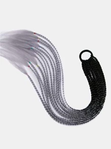 ROMWE Grunge Punk Kpop Gradient Color Braid Decor Hair Tie Street - Multicolor - View 2