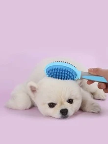 1pc Pet Hair Massage Brush - Baby Blue - View 2