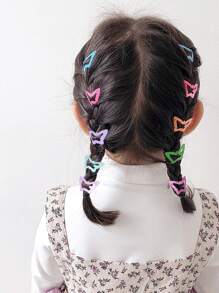 50pcs Girls'Colorful Butterfly Shaped Iron Bb Hair Clip Suitable For Everyday Or Vacation - Multicolor - View 4