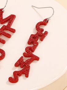 Bông tai lủng lẳng - Đỏ - Xem 3